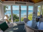 Enclosed porch just off the living room with great water views